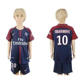 Paris Saint-Germain #10 Ibrahimovic Home Kid Soccer Club Jersey