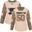 Adidas St. Louis Blues #50 Jordan Binnington Camo Authentic 2017 Veterans Day Womens Stitched NHL Jersey
