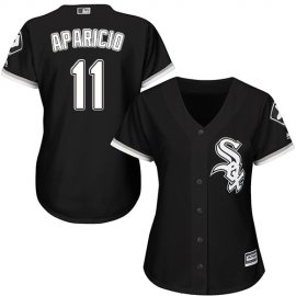 Chicago White Sox #11 Luis Aparicio Black Alternate Womens Stitched MLB Jersey