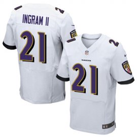 Nike Baltimore Ravens #21 Mark Ingram II White Mens Stitched NFL New Elite Jersey