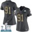 Nike Philadelphia Eagles #91 Fletcher Cox Black Super Bowl LII Womens Stitched NFL Limited 2016 Salute to Service Jersey