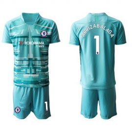 Chelsea #1 Arrizabalaga Light Blue Goalkeeper Soccer Club Jersey