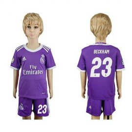 Real Madrid #23 Beckham Away Kid Soccer Club Jersey