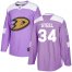 Adidas Anaheim Ducks #34 Sam Steel Purple Authentic Fights Cancer Youth Stitched NHL Jersey
