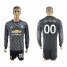 Manchester United Personalized Black Long Sleeves Soccer Club Jersey