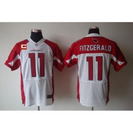 Nike Arizona Cardinals #11 Larry Fitzgerald White With C Patch Mens Stitched NFL Elite Jersey