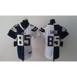Nike Los Angeles Chargers #85 Antonio Gates Navy Blue/White Womens Stitched NFL Elite Split Jersey