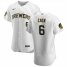 Milwaukee Brewers #6 Lorenzo Cain Mens Nike White Home 2020 Authentic Player MLB Jersey