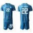 Germany #22 Ter Stegen Blue Goalkeeper Soccer Country Jersey