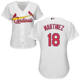 St.Louis Cardinals #18 Carlos Martinez White Home Womens Stitched MLB Jersey