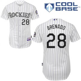 Colorado Rockies #28 Nolan Arenado White Cool Base Stitched Youth MLB Jersey