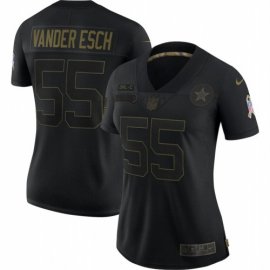 Dallas Cowboys #55 Leighton Vander Esch Nike Womens 2020 Salute To Service Limited Jersey Black