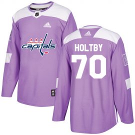 Adidas Washington Capitals #70 Braden Holtby Purple Authentic Fights Cancer Stitched NHL Jersey