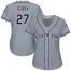 Colorado Rockies #27 Trevor Story Grey Road Womens Stitched MLB Jersey