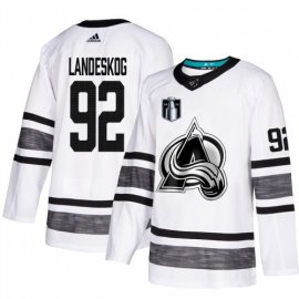 Adidas Colorado Avalanche #92 Gabriel Landeskog White Authentic 2022 Stanley Cup Final Patch All-Star Stitched NHL Jersey Mens