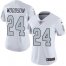 Nike Las Vegas Raiders #24 Charles Woodson White Womens Stitched NFL Limited Rush Jersey