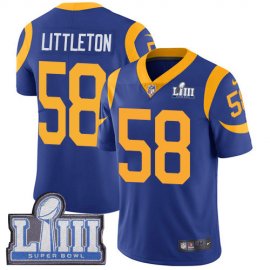 Nike Los Angeles Rams #58 Cory Littleton Royal Blue Alternate Super Bowl LIII Bound Youth Stitched NFL Vapor Untouchable Limited Jersey