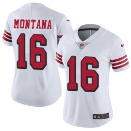 Nike San Francisco 49ers #16 Joe Montana White Rush Womens Stitched NFL Vapor Untouchable Limited Jersey