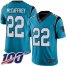 Nike Carolina Panthers #22 Christian McCaffrey Blue Mens Stitched NFL Limited Rush 100th Season Jersey