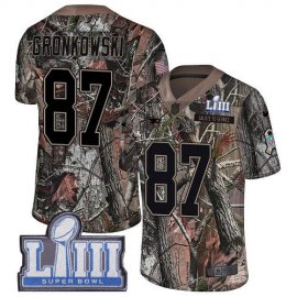 Nike New England Patriots #87 Rob Gronkowski Camo Super Bowl LIII Bound Mens Stitched NFL Limited Rush Realtree Jersey