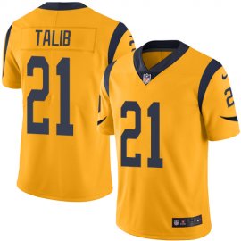 Nike Los Angeles Rams #21 Aqib Talib Gold Mens Stitched NFL Limited Rush Jersey