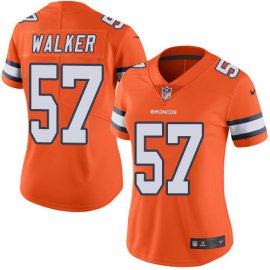 Nike Denver Broncos #57 Demarcus Walker Orange Womens Stitched NFL Limited Rush Jersey