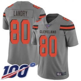 Nike Cleveland Browns #80 Jarvis Landry Gray Mens Stitched NFL Limited Inverted Legend 100th Season Jersey