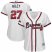 Atlanta Braves #27 Austin Riley Majestic Womens 2019 Postseason Official Cool Base Player Jersey White