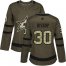 Adidas Dallas Stars #30 Ben Bishop Green Salute to Service Womens Stitched NHL Jersey