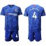 Chelsea #4 Fabregas Home Soccer Club Jersey