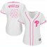 Philadelphia Phillies #45 Zack Wheeler White/Pink Fashion Womens Stitched MLB Jersey