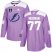 Adidas Tampa Bay Lightning #77 Victor Hedman Purple Authentic 2022 Stanley Cup Final Patch Fights Cancer Stitched NHL Jersey Mens
