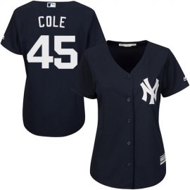 New York Yankees #45 Gerrit Cole Navy Blue Alternate Womens Stitched MLB Jersey