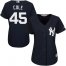 New York Yankees #45 Gerrit Cole Navy Blue Alternate Womens Stitched MLB Jersey