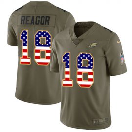 Nike Philadelphia Eagles #18 Jalen Reagor Olive/USA Flag Youth Stitched NFL Limited 2017 Salute To Service Jersey
