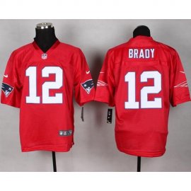 Nike New England Patriots #12 Tom Brady Red Mens Stitched NFL Elite QB Practice Jersey