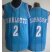 Charlotte Hornets 2 Larry Johnson Blue Throwback Hardwood Classics Revolution 30 NBA Jerseys Cheap
