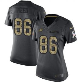 Nike Washington Football Team #86 Jordan Reed Black Womens Stitched NFL Limited 2016 Salute to Service Jersey