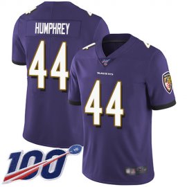Nike Baltimore Ravens #44 Marlon Humphrey Purple Team Color Mens Stitched NFL 100th Season Vapor Limited Jersey
