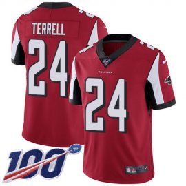 Nike Atlanta Falcons #24 A.J. Terrell Red Team Color Mens Stitched NFL 100th Season Vapor Untouchable Limited Jersey
