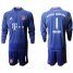 Bayern Munchen #1 Neuer Blue Goalkeeper Long Sleeves Soccer Club Jersey
