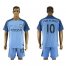 Manchester City #10 Kun Aguero Home Soccer Club Jersey