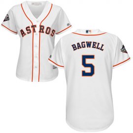Houston Astros #5 Jeff Bagwell White Home 2019 World Series Bound Womens Stitched MLB Jersey