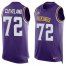 Nike Minnesota Vikings #72 Ezra Cleveland Purple Team Color Mens Stitched NFL Limited Tank Top Jersey