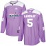 Adidas Washington Capitals #5 Rod Langway Purple Authentic Fights Cancer Stitched NHL Jersey