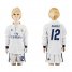 Real Madrid #12 Marcelo Home Long Sleeves Kid Soccer Club Jersey