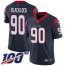 Nike Houston Texans #90 Ross Blacklock Navy Blue Team Color Youth Stitched NFL 100th Season Vapor Untouchable Limited Jersey