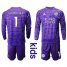 Leicester City #1 Schmeichel Purple Goalkeeper Long Sleeves Kid Soccer Club Jersey