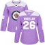 Adidas Winnipeg Jets #26 Blake Wheeler Purple Authentic Fights Cancer Womens Stitched NHL Jersey