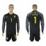 Brazil #1 Alisson Black Goalkeeper Long Sleeves Soccer Country Jersey